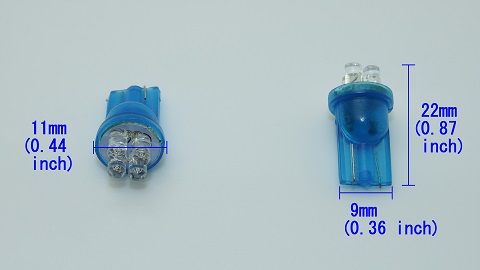 10 pcs PCB bulb socket, blue, for W2.1x9.5d wedge bulbs (for 158, 194, 555